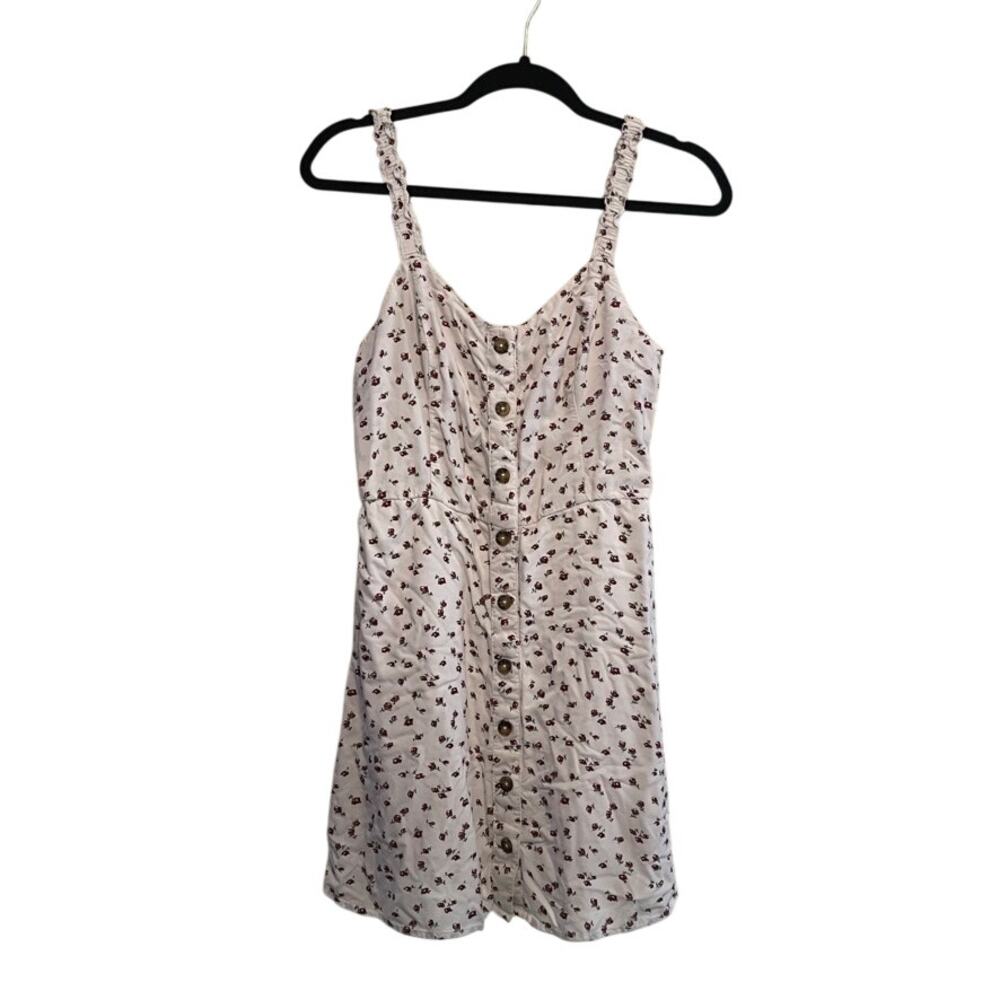 Hollister White and Red Floral Dress Y2K Size Medium
